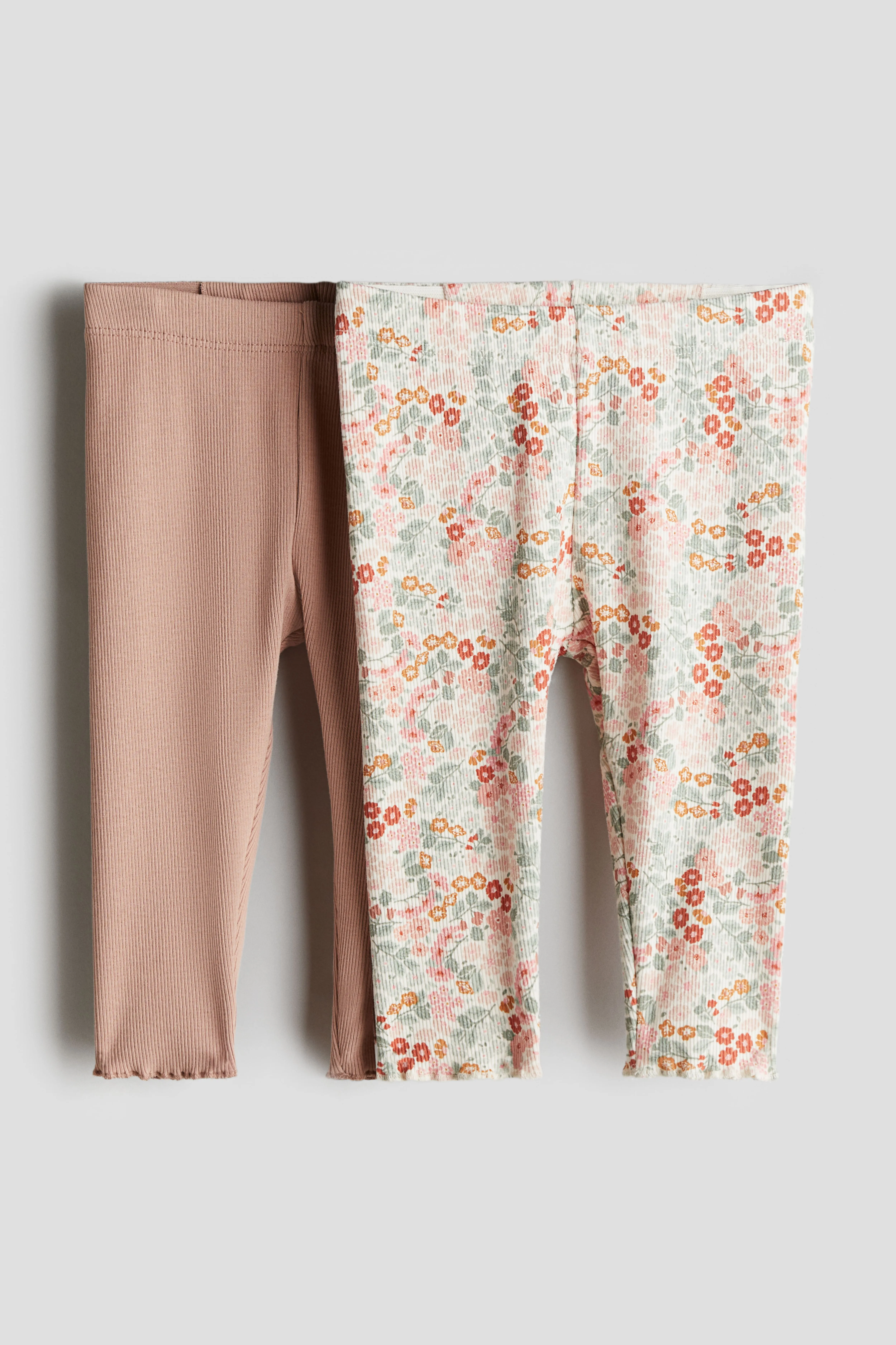 2-pack Ribbed Cotton Leggings