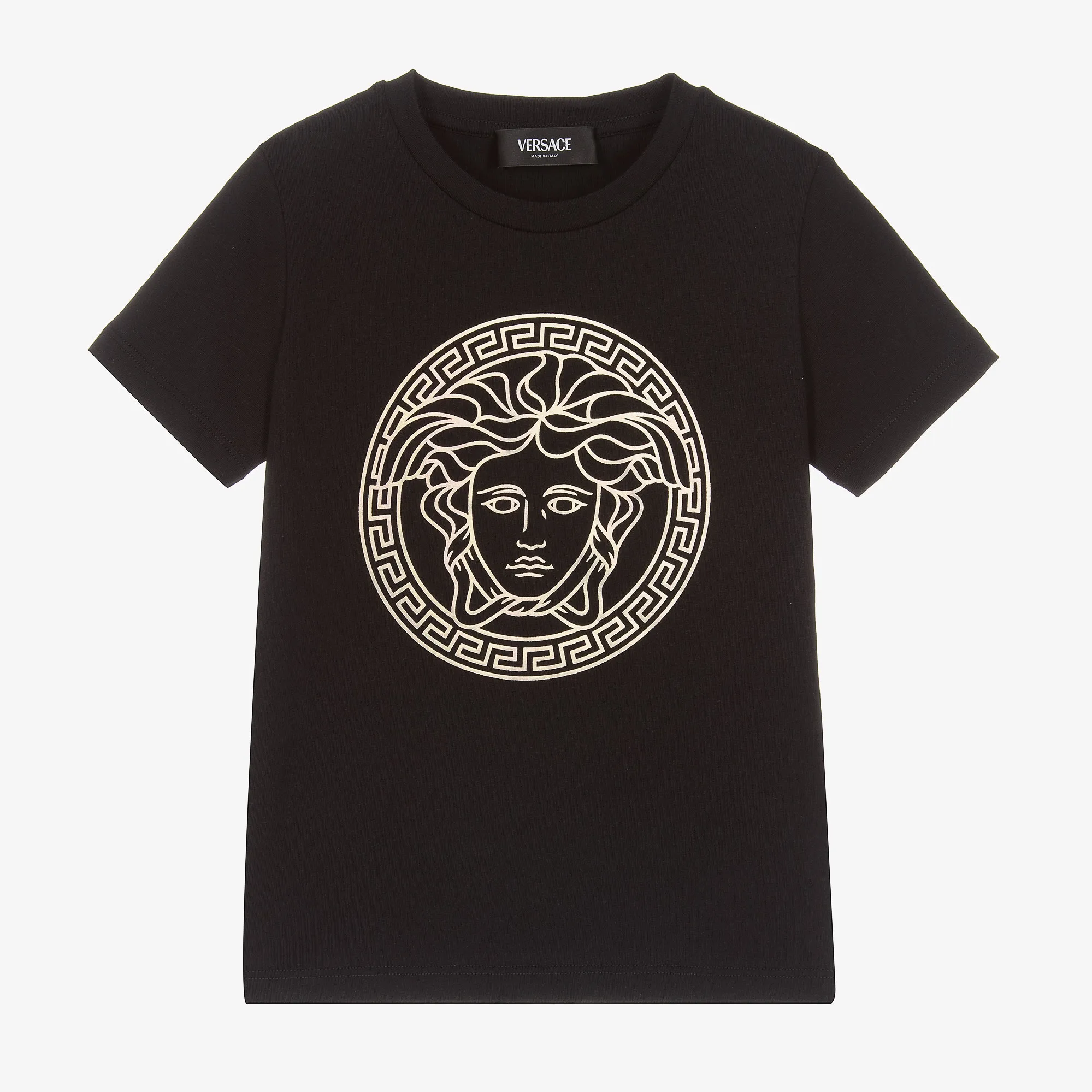 Black Cotton Medusa T-Shirt