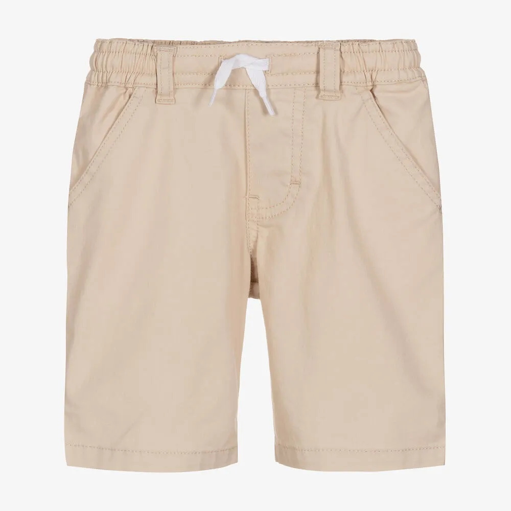 Boys Light Beige Twill Shorts