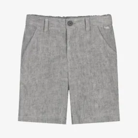 Boys Pale Grey Linen Shorts