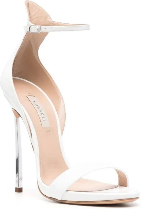 Casadei Cappa Blade 120mm leather sandals White