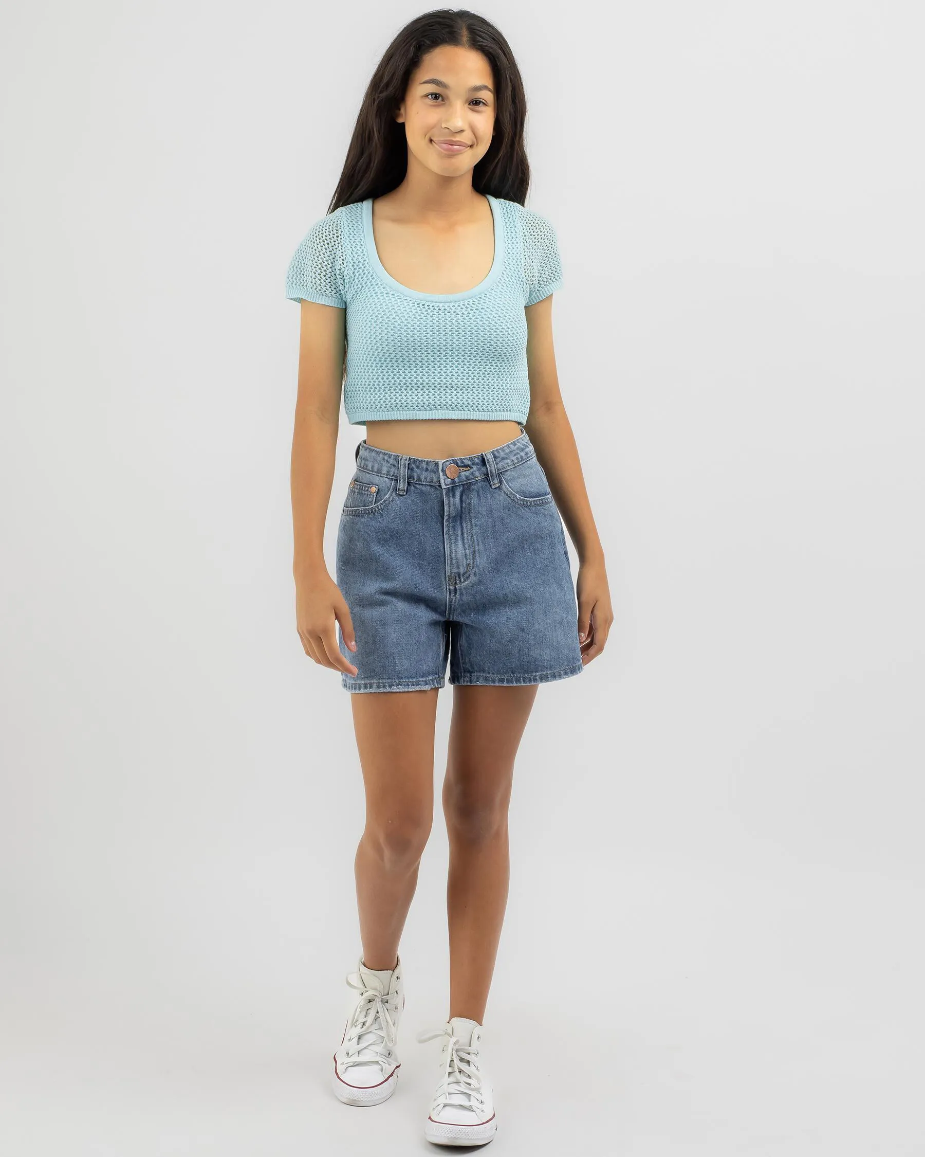 DESU Girls' Byron Mid Denim Shorts