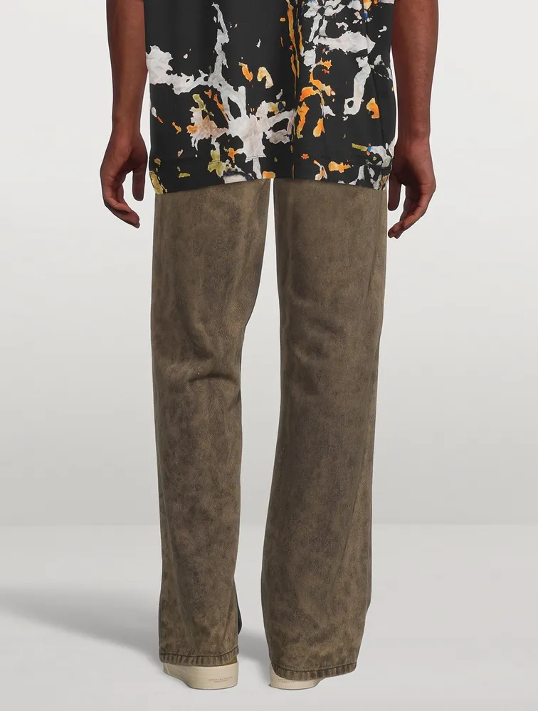 DRIES VAN NOTEN Pine Overdyed Straight-Leg Jeans