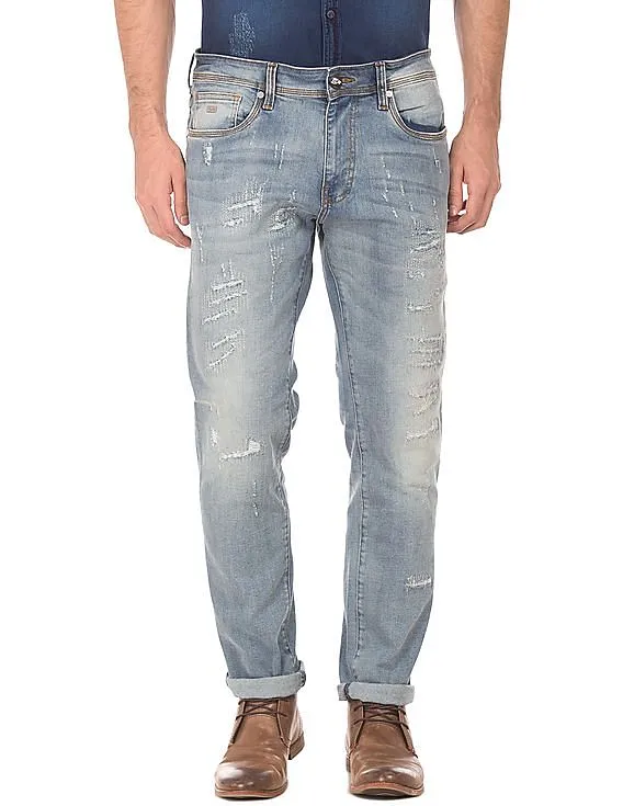 Ed Hardy Slim Fit Rip And Repair Jeans