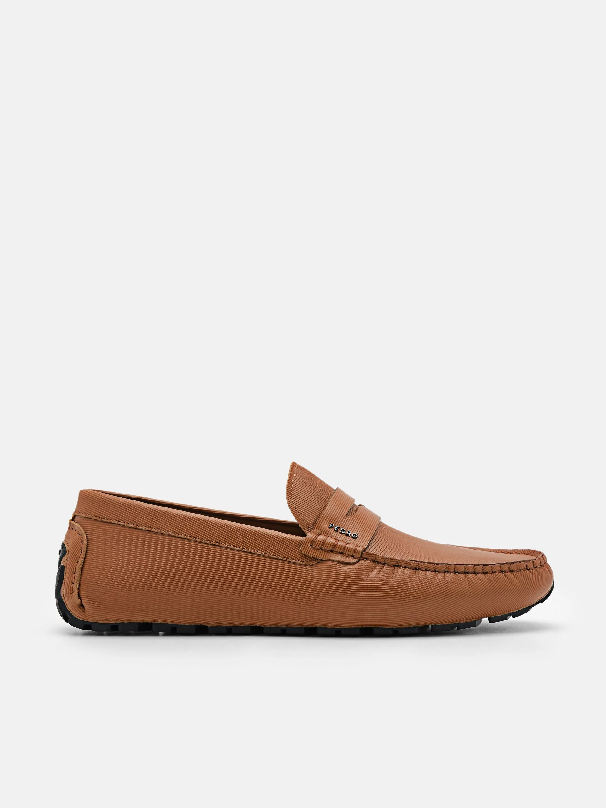 Embossed Leather Penny Loafers