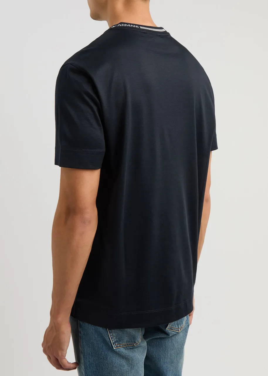 EMPORIO ARMANI Logo-intarsia jersey T-shirt -                         -                     -                