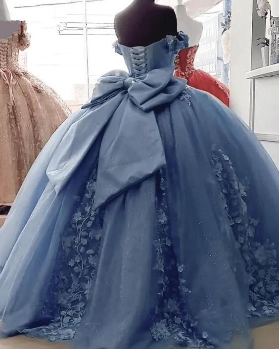 Freya | Off Shoulder 3D Floral Applique Quinceanera Dresses