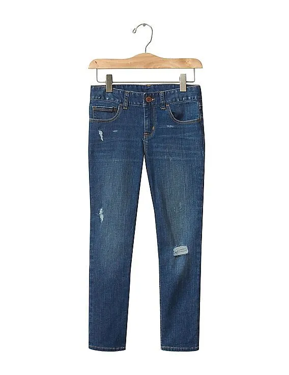 GAP Girls Blue 1969 Destructed Super Skinny Skimmer Jeans