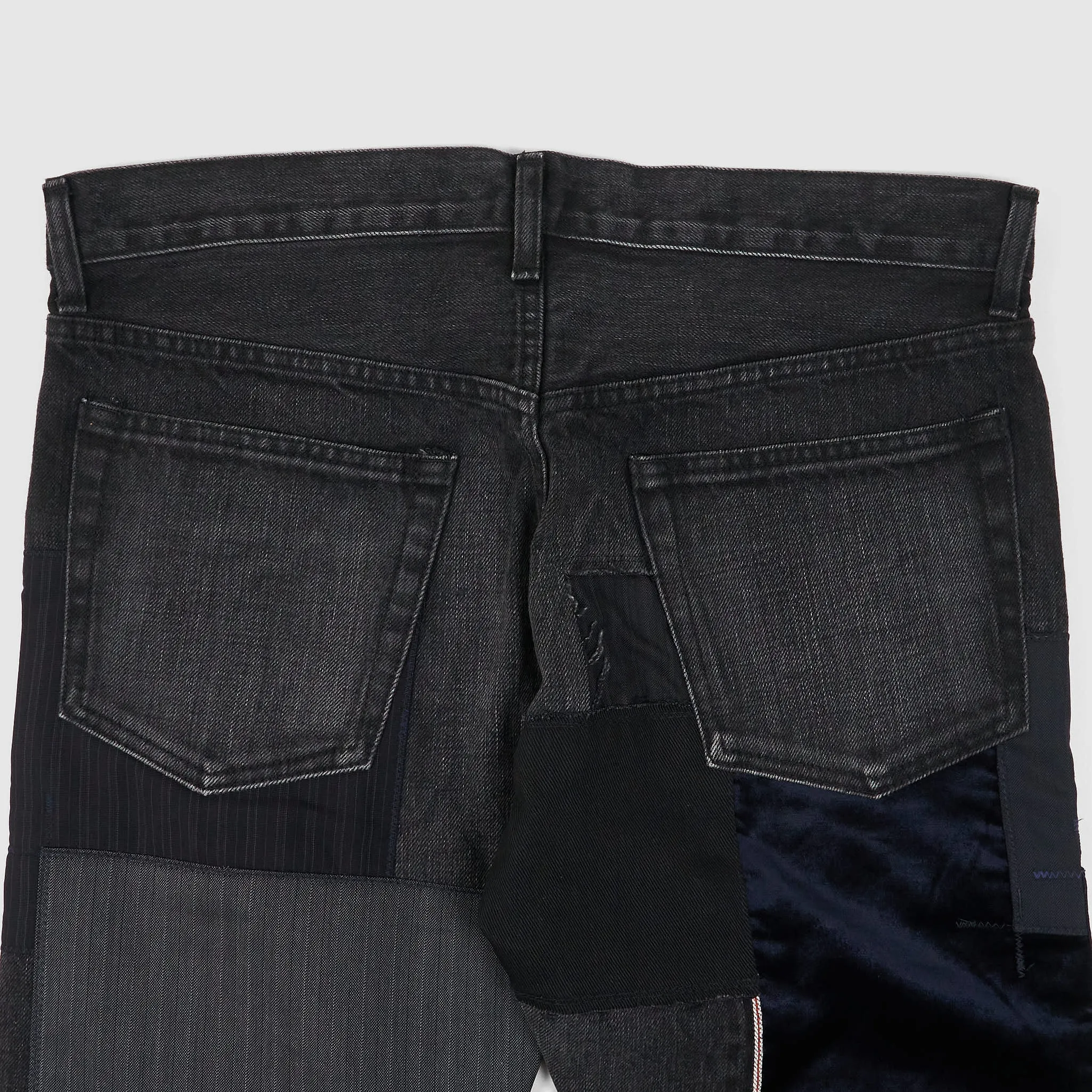 Junya Watanabe Man Black Patchwork Jeans