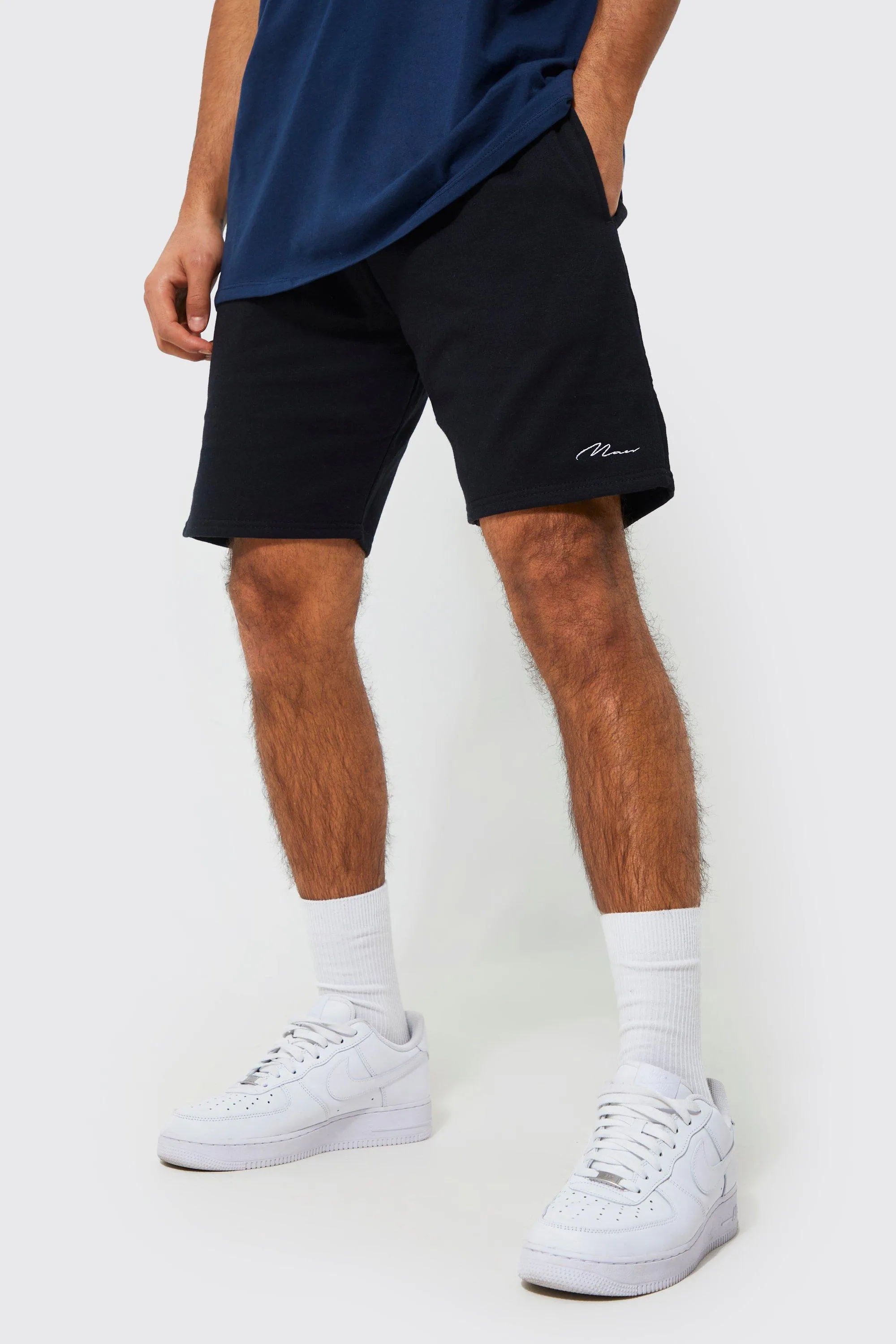Loose Fit Man Signature Jersey Shorts