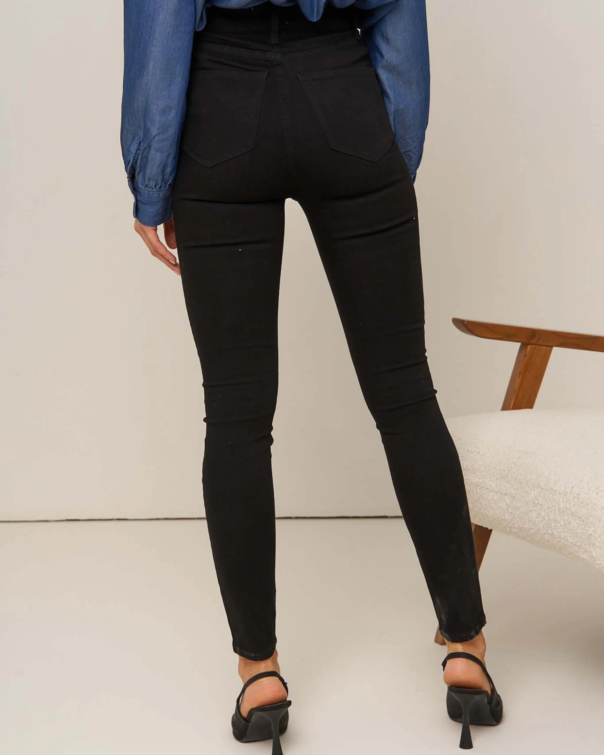 Luna High Waist Black Skinny Jeans