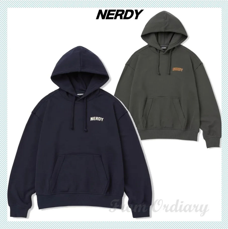 NERDY  |Unisex Street Style Logo Hoodies