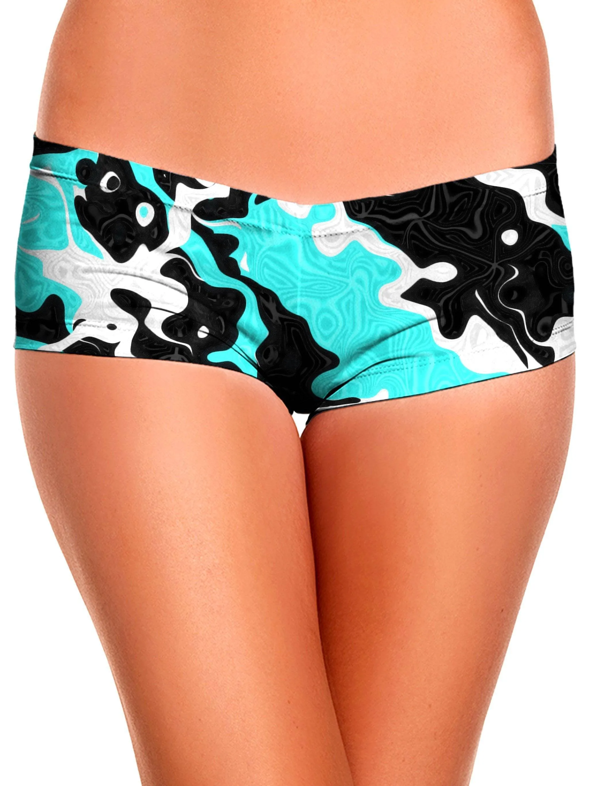 Oil Spill Rave Camo Booty Shorts