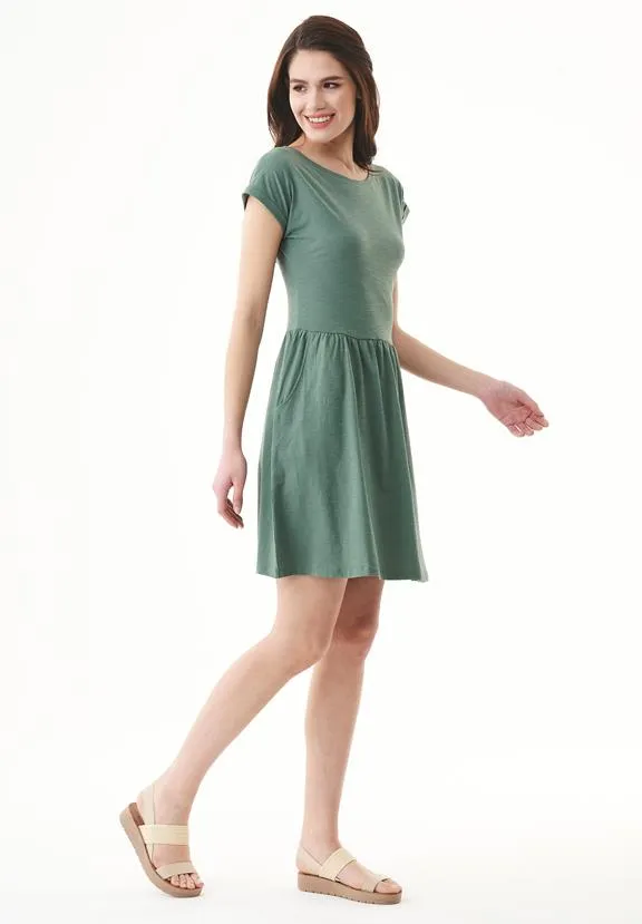 ORGANICATION Dress Jersey Slub Green Tea