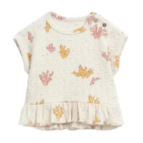Play Up - Organic Jersey Jacquard Tee - Coral