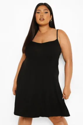 Plus Basic Jersey Knit Swing Dress