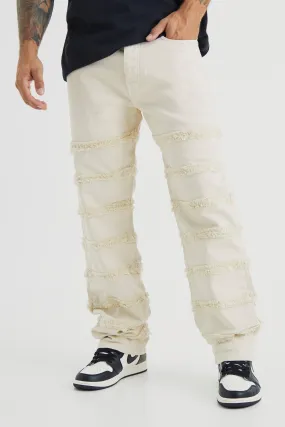 Relaxed Overdye Frayed Detail Jeans | boohooMAN UK