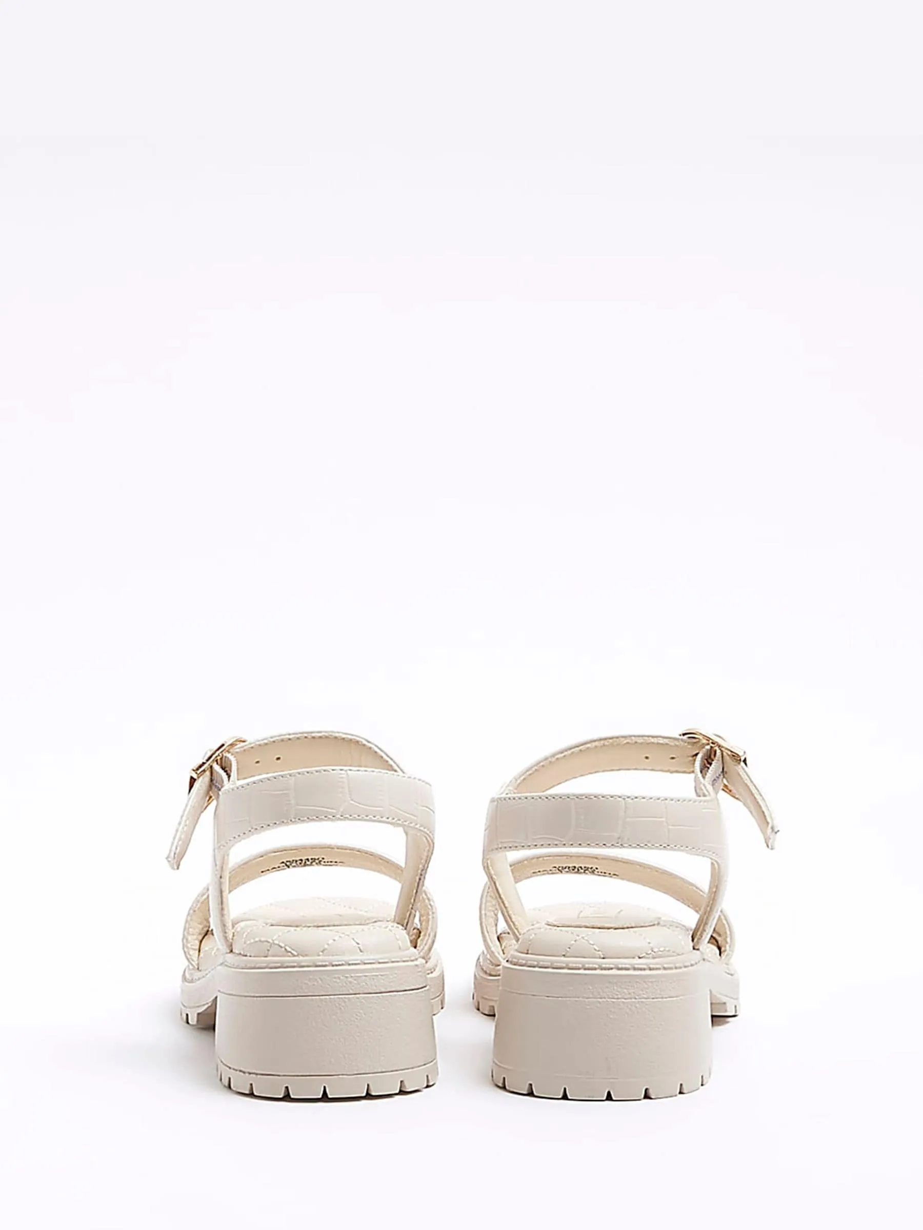 River Island Cream Girls Quilted Chunky Sandals