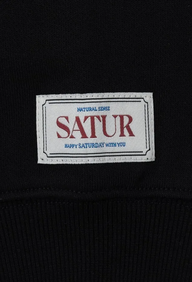 SATUR  |Unisex Long Sleeves Cotton Logo Hoodies