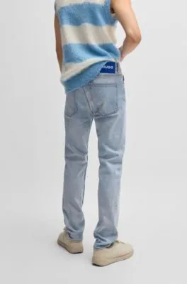 Slim-fit jeans in blue stonewashed denim