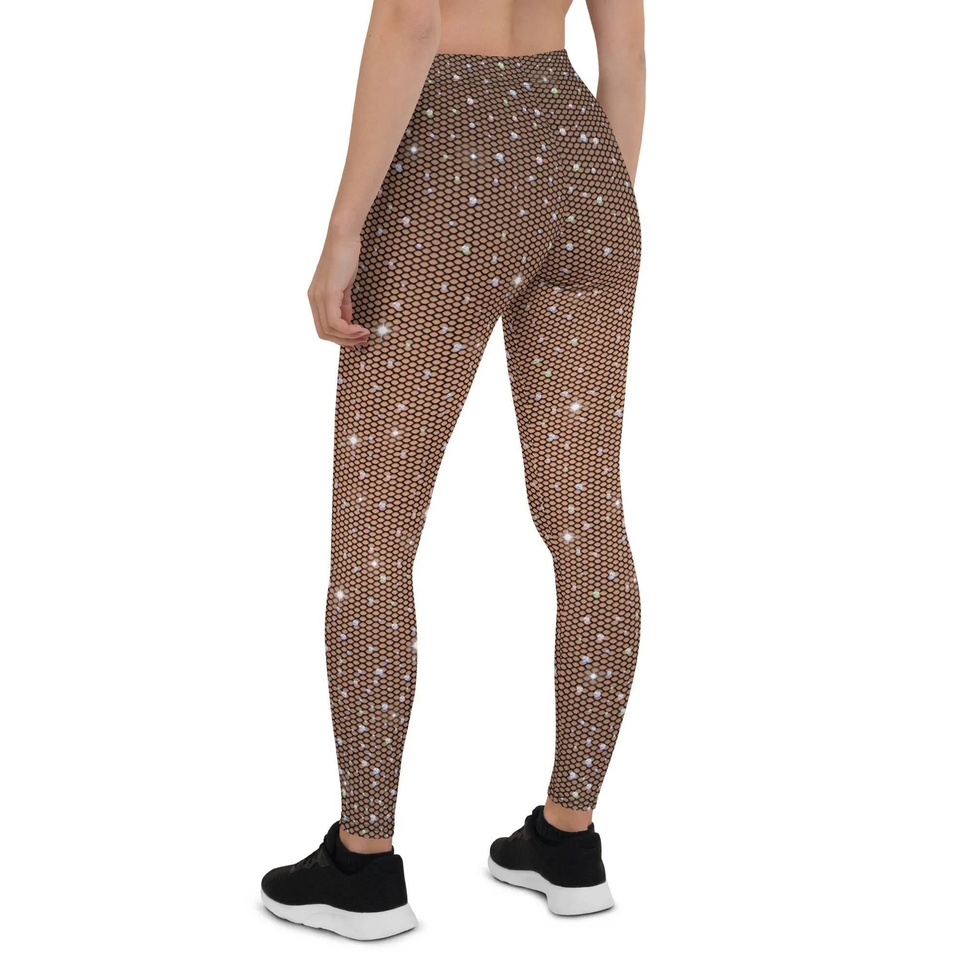 Sparkle Fishnet Print Leggings