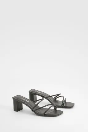 Strappy Low Block Heel Mule