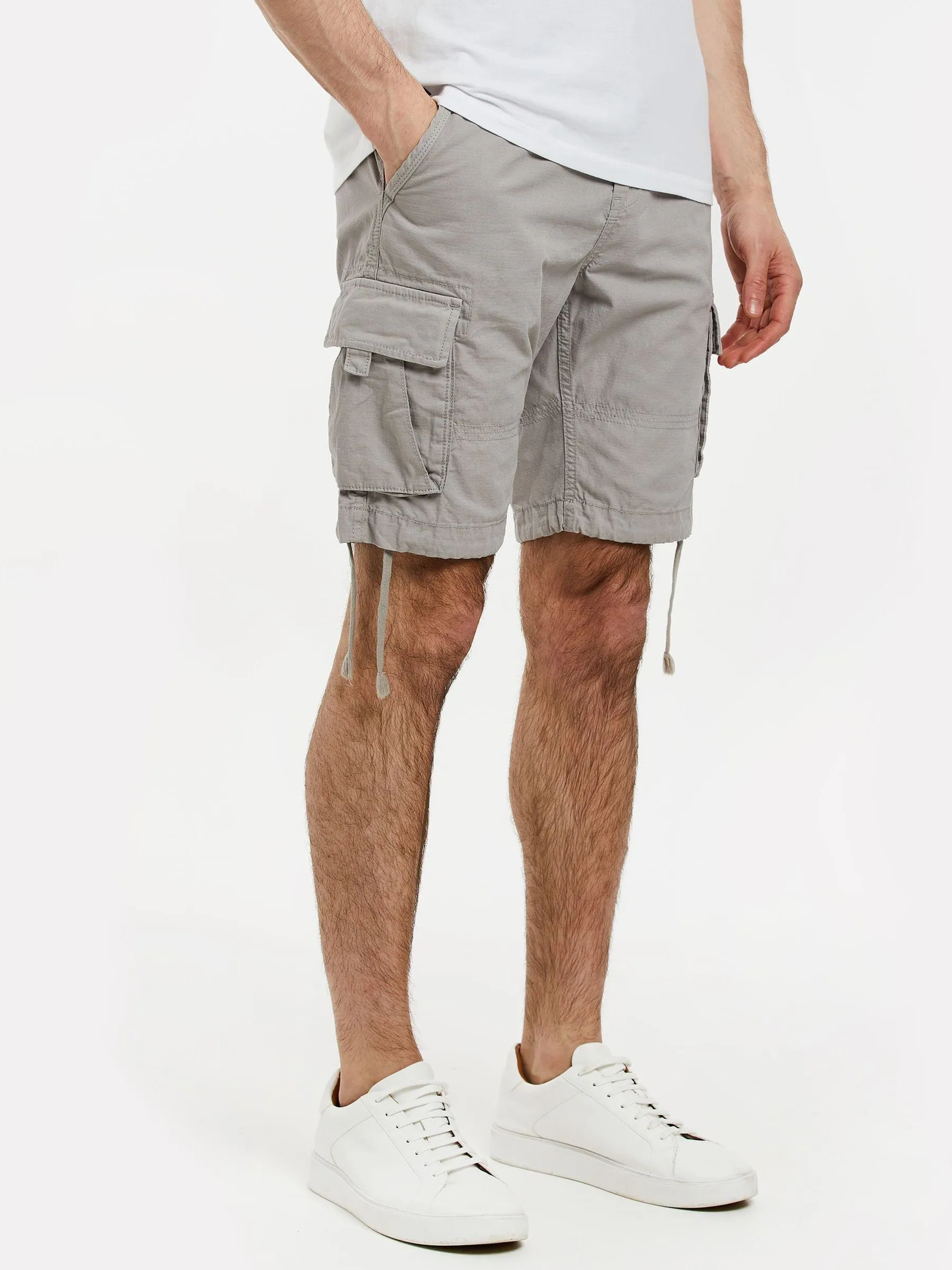 Threadbare Light Grey Cargo Shorts
