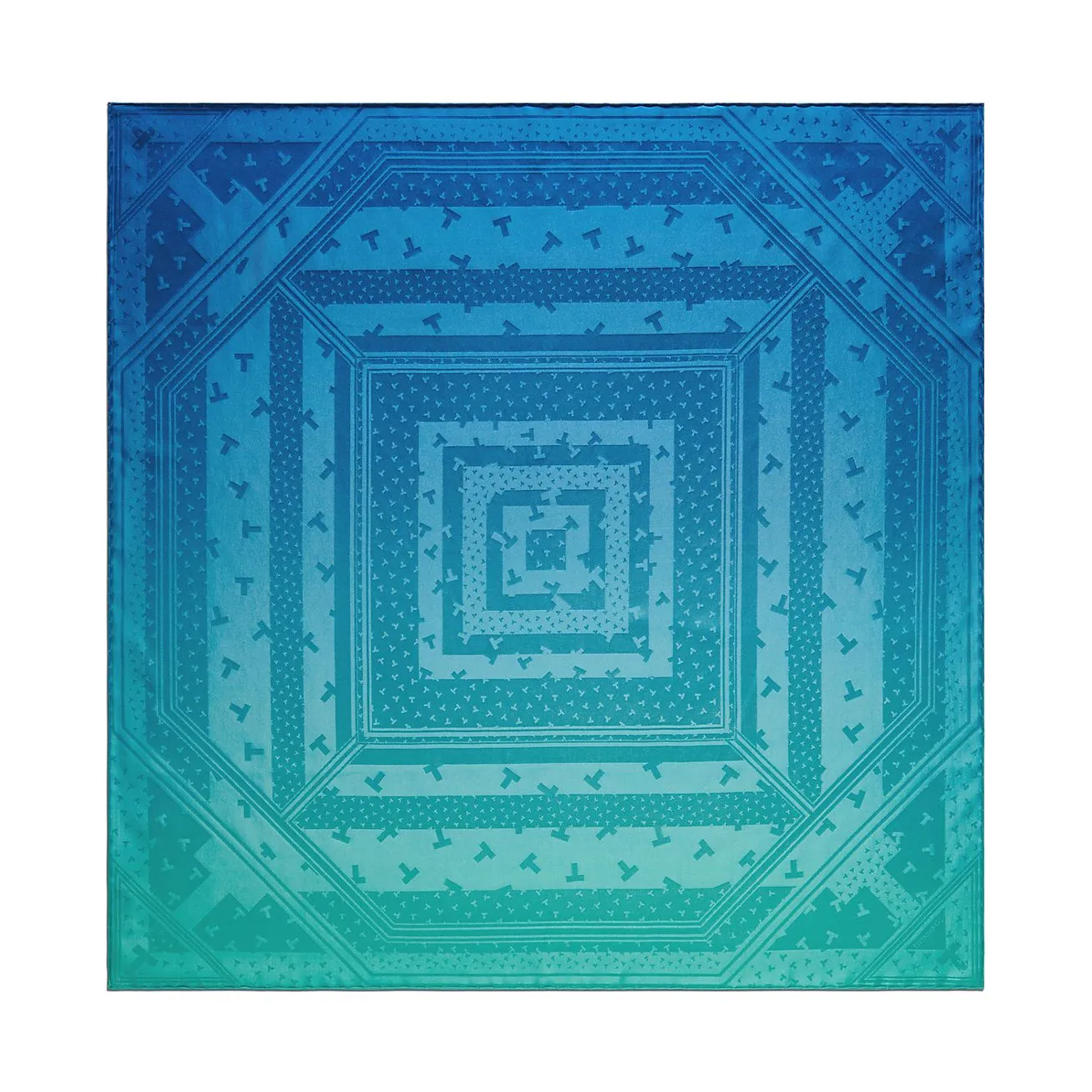 Tiffany T Dancing T Square Scarf in Infinity Blue® Silk 