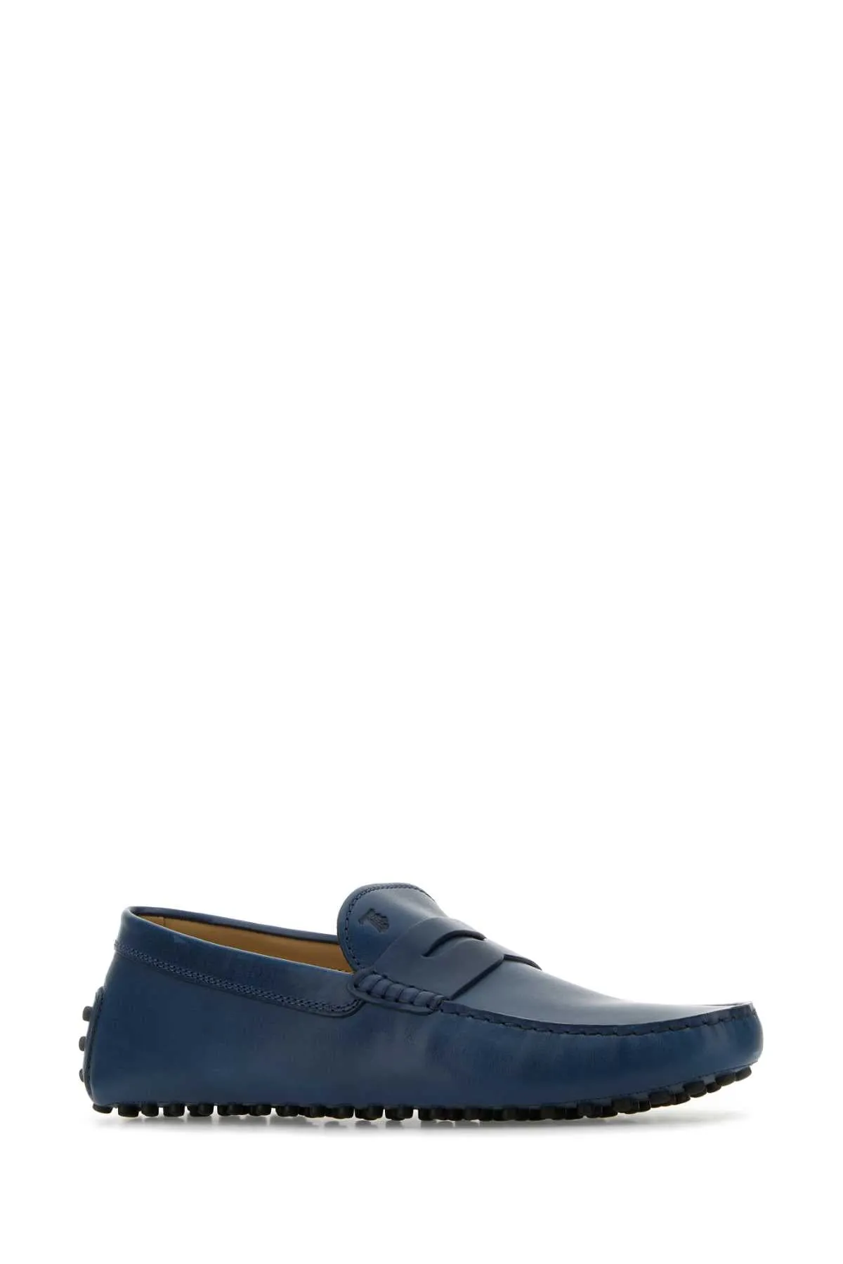 Tod's Navy Blue Leather Loafers