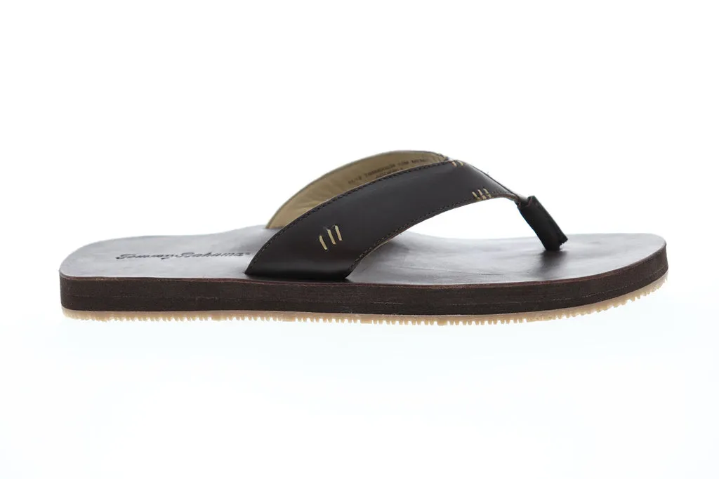 Tommy Bahama Adderly TB8M00034 Mens Brown Leather Thong Flip-Flops Sandals Shoes