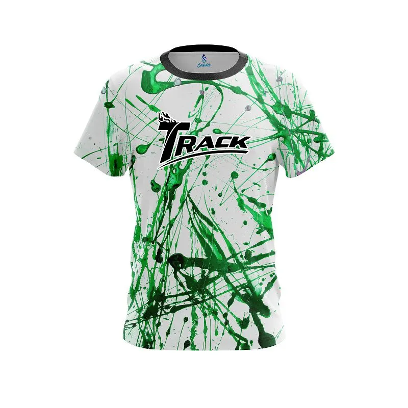 Track Green Paint Splash CoolWick Bowling Jersey