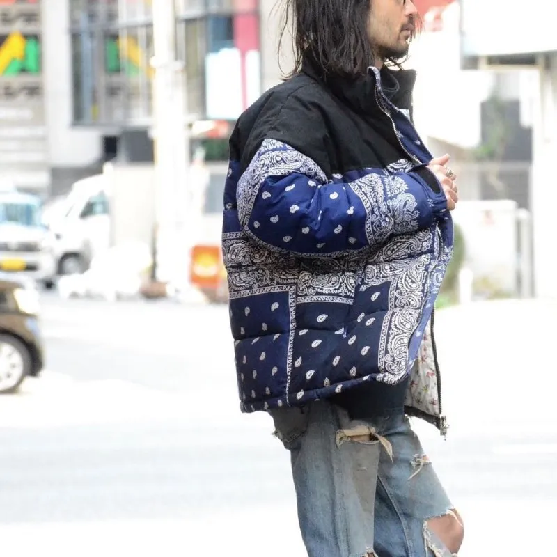 USA Bandana Blue Puffer Jacket - The Puffer Jackets