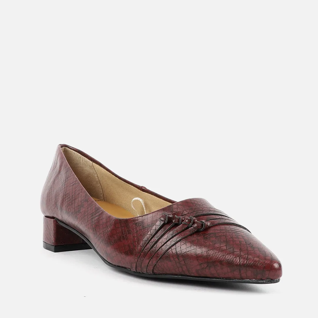 Women Block Low Heel Court Shoe