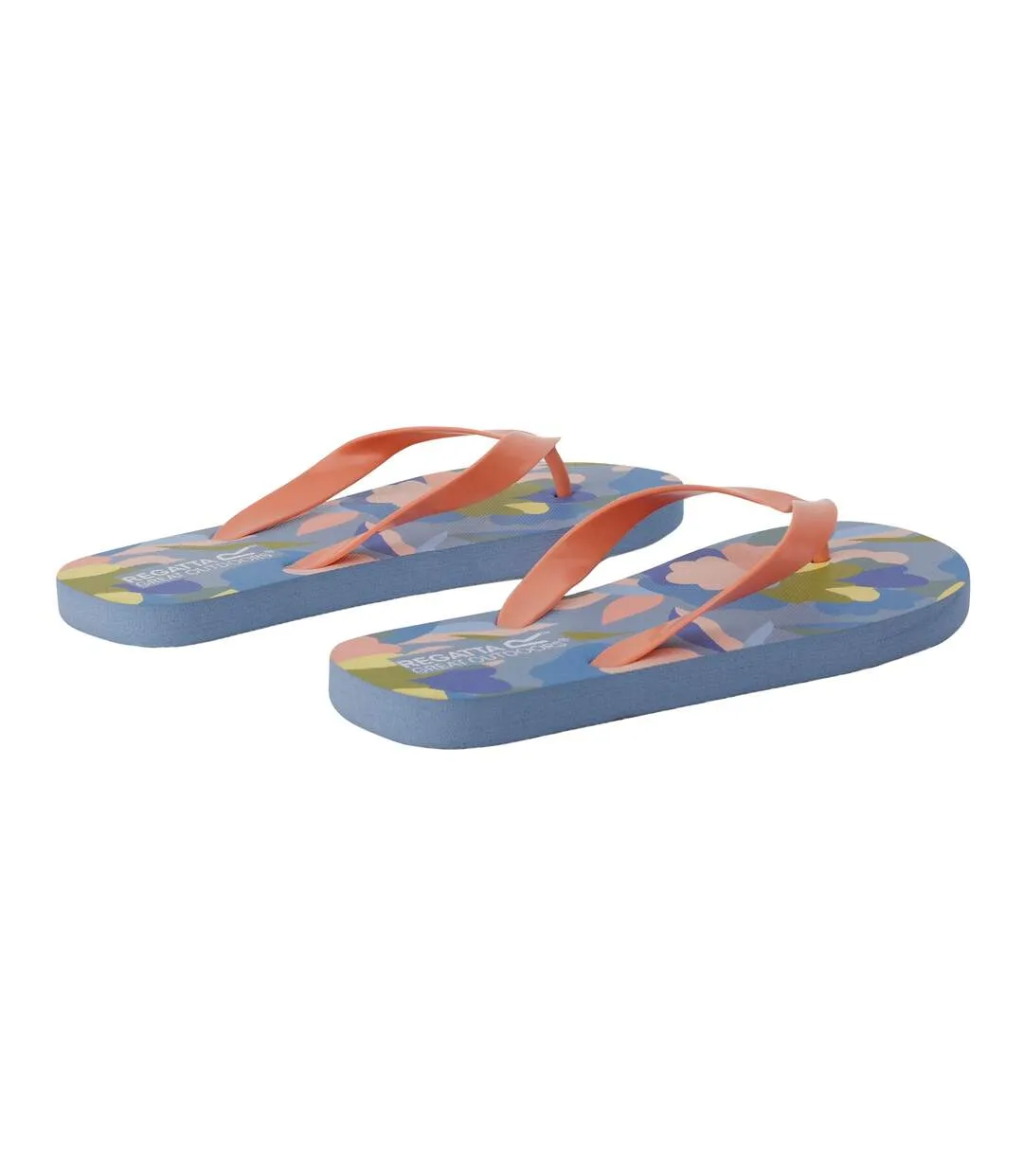 Womens/ladies bali abstract floral flip flops blue/green/pink Regatta